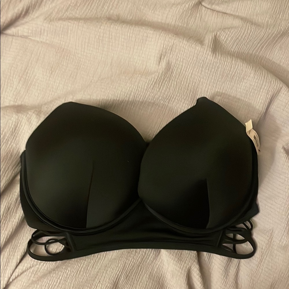 VS Archives (2024) Black Super Push Up Longline Underwire Bikini Top